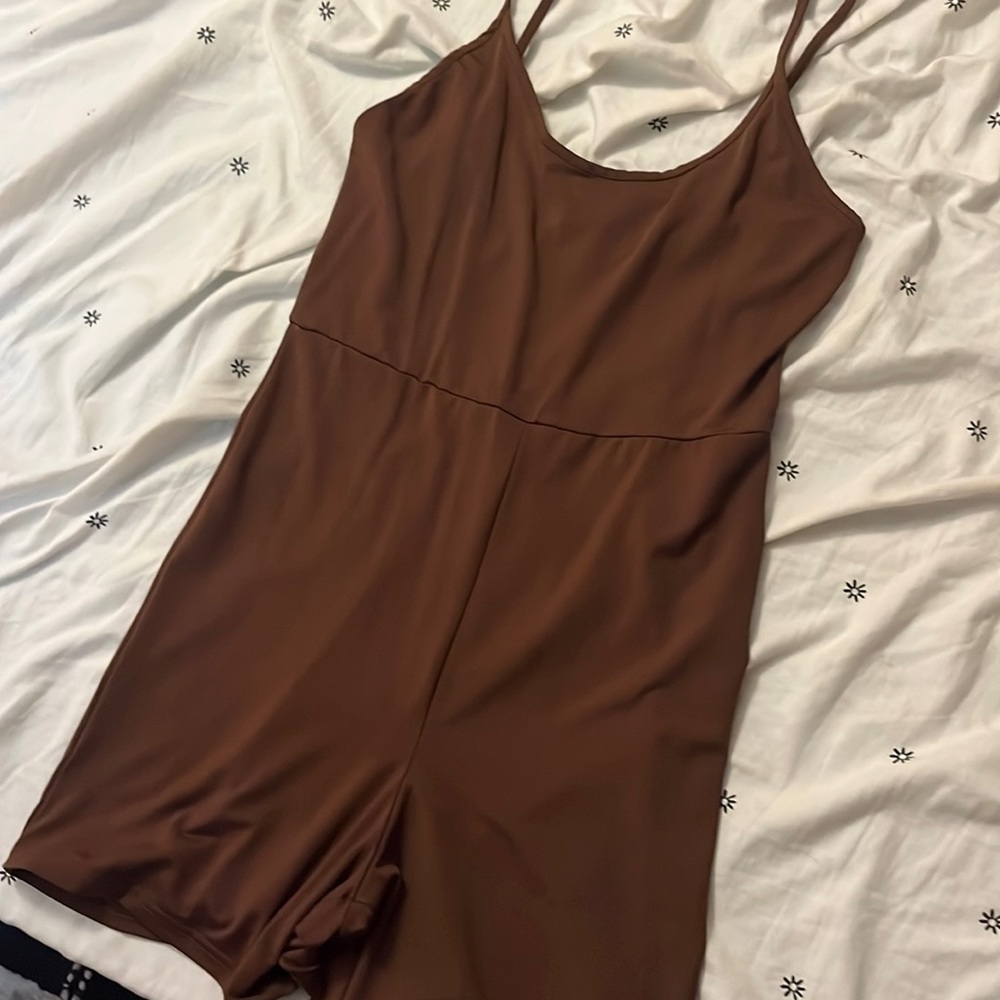Brown stretchy romper